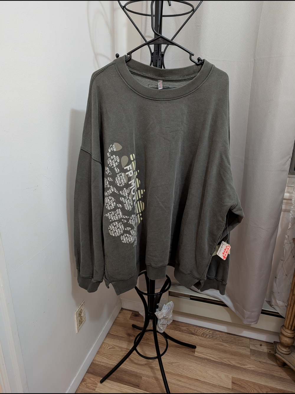 FP Movement by Free People Olive Green Crewneck Sweatshirt Size XL